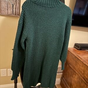 SO Women's Deep Green Cowl Neck Sweater